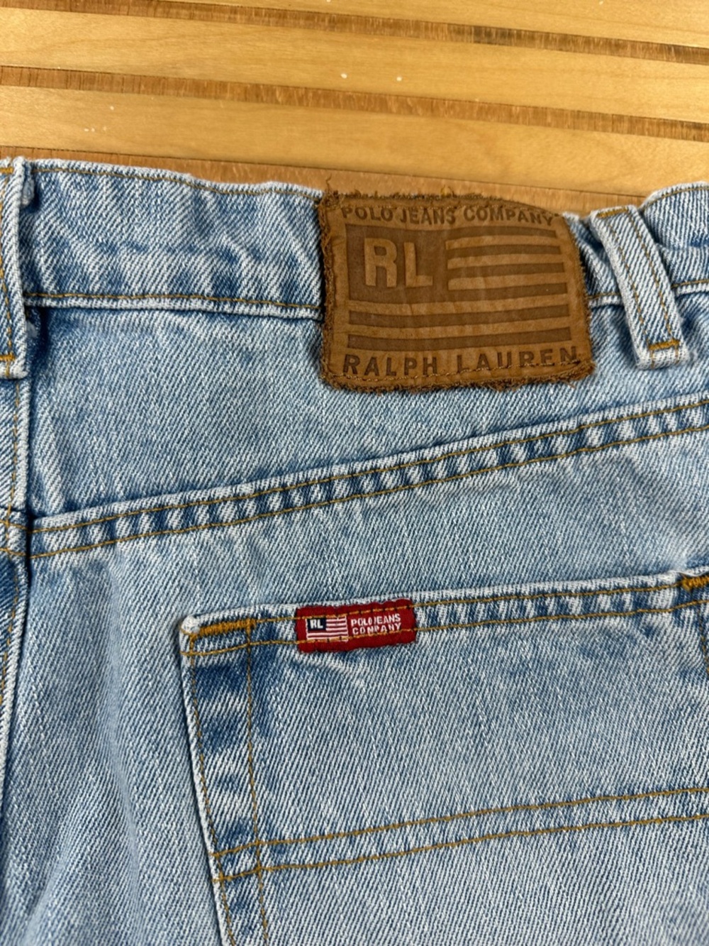 Vintage Polo Jeans Co. Ralph Lauren Denim Shorts - Light Wash - Size 8 - Picture 6 of 9